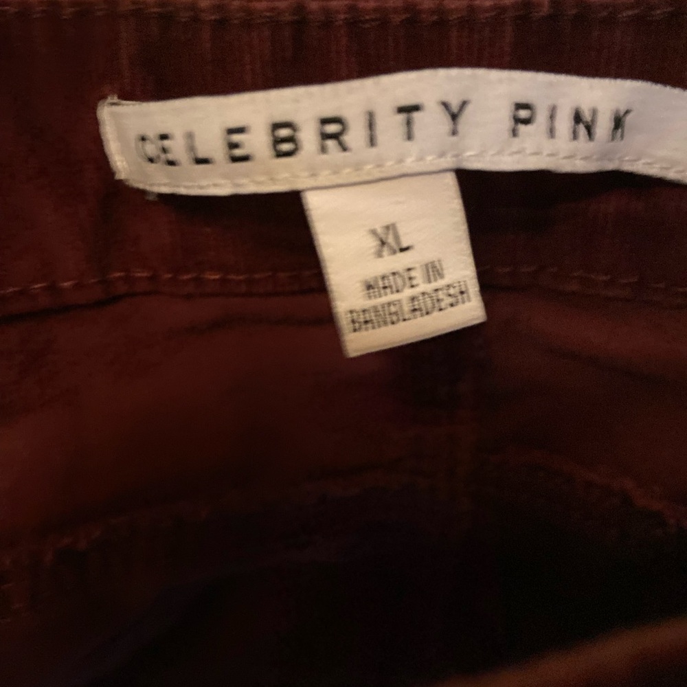 Celebrity Pink Corduroy Mini Skirt in Burgundy - Picture 2 of 5